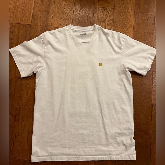 Carhartt WIP Large White t-shirt embroidered gold logo - Picture 2 of 5